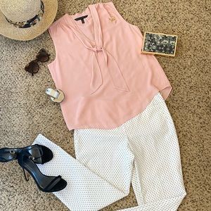 SOLD White House Black Market Elegant Pink Tie-Nec